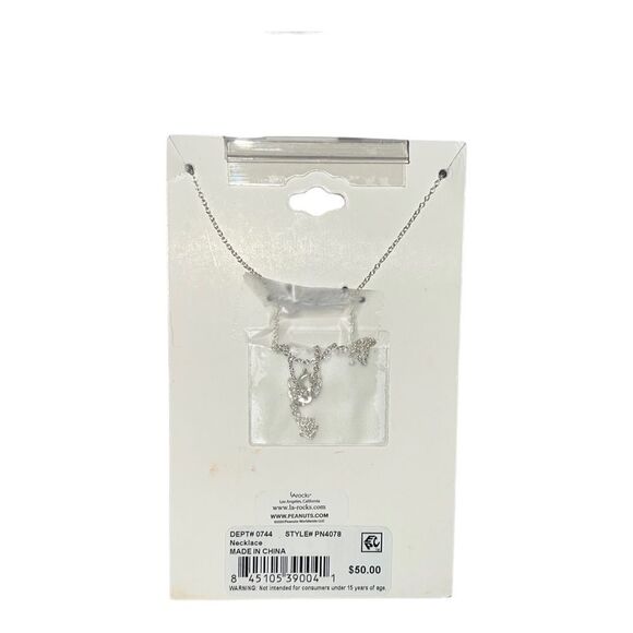 Unwritten Peanuts Silver Plated Snoopy Americana Heart Pendant Necklace New - Picture 4 of 4
